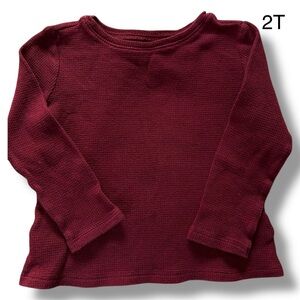 Old Navy Toddler Girl Burgundy Thermal Shirt Size 2T